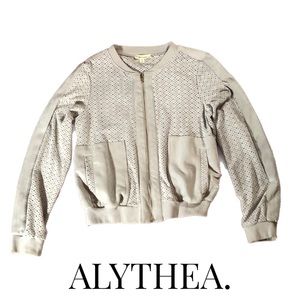 Alythea faux suede Grey bomber jacket
